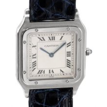 Cartier Platinum Santos Dumont Mechanical Men's Watch 8/10 Condition