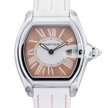 Cartier Roadster 2675 Ladies Watch With White Leather Strap