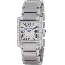 Cartier Tank Diamond Stainless Steel Quartz Women's Watch