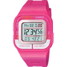 Casio 60-lap Digital Pink Resin Watch, Alarm, Sdb100-4a