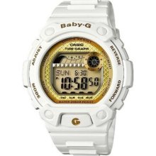 Casio Baby-g Blx100-7b Solid White & Silver, Tide Graph - Moon Data, Stopwatch