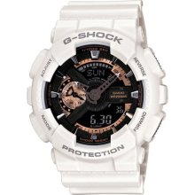 Casio GA110RG-7 Men's G-Shock Matte White Resin Strap Rose Gold a ...