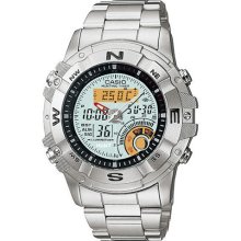 Casio Men's Hunting Timer AMW704D-7AV Silver Stainless-Steel Quartz