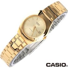 Casio Model Ltp1170n-9a Ladies Stainless Steel Gold Tone Dress Watch