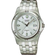 Casio Mtp1213 A 7 Avcr Mens Stainless Steel Dress Watch White Dial Luminous Hands