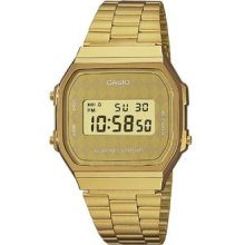 Casio Standard A168wg-9bwef Men's Digital Quartz Watch With Golden Stainless Ste