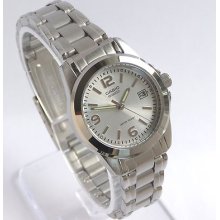 Casio Steel Silver Dial With Date Ladies Watch (special Offer)