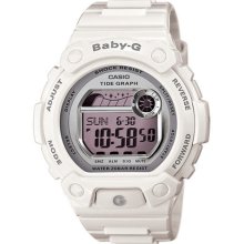 Casio Women's Baby-G BLX103-7 White Resin Quartz Watch with Digital