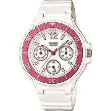 Casio Womens White and Pink Analog Watch White