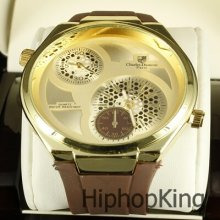 Casual Quartz Movement Water Proof Hip Hop Rubber Wrist Watch Custom Piece