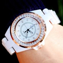 Ceramics White Strap Fashionable Good Quality Quartz Watch