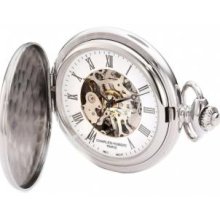 Charles-Hubert Paris 3917 Stainless Steel White Dial Mechanical Pocket Watch