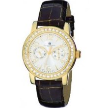 Charles-Hubert- Paris 6785-G Stainless Steel Case Quartz Watch - Gold