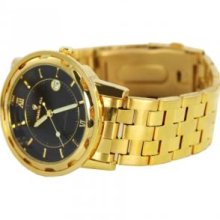 Charlie Jill WAT-0663M-BK Charlie Jill Men Watch in Black Dial Goldtone Stainless Steel Bracelet