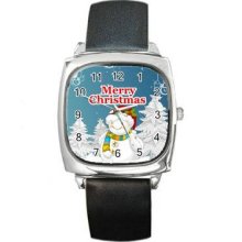 Christmas Vol 1 Unisex Silver-Tone Square Metal Watch 16