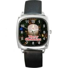 Christmas Vol 1 Unisex Silver-Tone Square Metal Watch 09