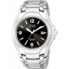 Citizen Eco-Drive 100 Meter Men's Watch - Titanium - Black Face BM6060-57F