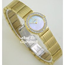 Citizen Eco Drive Swarovski Crystal Gold Tone Ladies Watch