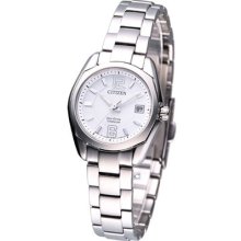 Citizen Ladies Pair Eco-drive Titanium Watch White Ew2101-59b Made In Japan