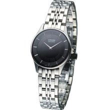 Citizen Lady Eco-drive Slim Dreww Watch Black Eg3210-51e Made In Japan