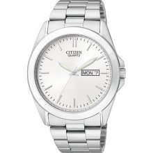 Citizen Quartz Stainless Steel Elegant Calendar Gents Watch Bf0580-57a