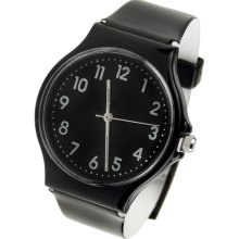 Classic Ladies Wrist Watch with Smooth Band (Full Black) - Stainless Steel - Black