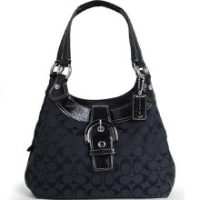 Coach 17094 Black Soho Signature Hobo Handbag