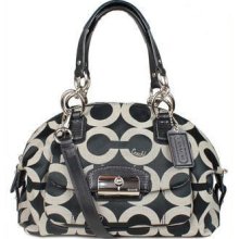 Coach 19329 Kristin Op Art Domed Satchel Shoulder Bag