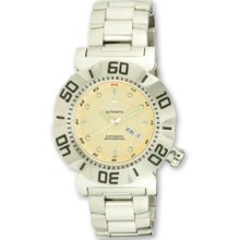 Croton Mens Stainless Steel Sport Yellow Dial Automatic