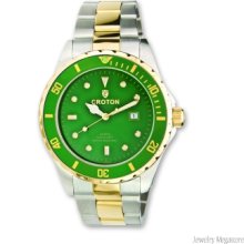 Croton Men's Two-tone Stainless Steel Green Dial Quartz Sport Watch