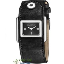 Custo On Time Vesper Cu041602 Womens Black Leather Strap 2 Years Warranty