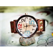 cute number unisex wrist watch, vintage wrist watch, leather watch,men wrist watch,unique wrist watch,handmade wrist watch