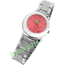 Cute Round Dial Watchcase Metal Band Girl Lady Quartz Watch