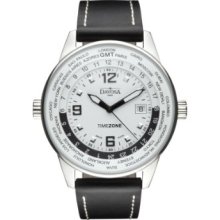 Davosa Men's Vireo Dual Time Analogue Watch 16246314 With White Dial And 41 Mm Stainless Steel Case