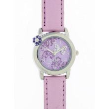 Ddp 4018701 Girls' Analog Quartz Watch With Violet Leather Strap