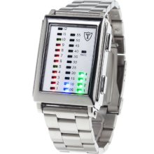 Detomaso Spacy Timeline Stainless Steel Men's Quartz Watch With Grey Dial Digital Display And Silver Stainless Steel Bracelet G-30723A