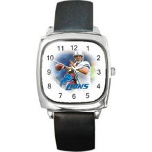 Detroit Lions Unisex Silver-Tone Square Metal Watch 10