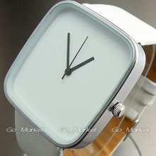 Dial Hours Clock White Modern Fashion Women Ladies Leather Wrist Watch Wt022