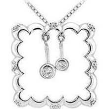 Diamond Frame Design Pendant 14K White Gold - 0.25 CT Diamonds ...