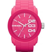 Diesel Mens Analog Plastic Watch - Pink Rubber Strap - Pink Dial - DZ1569