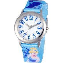 Disney Tween Cinderella Kids Japanese Quartz Printed Woven Strap Watch