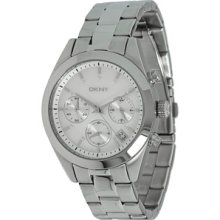 DKNY Silver Ladies Glitz Chronograph Stainless Steel Bracelet