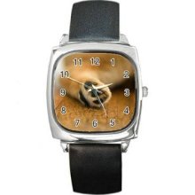 Dog Unisex Silver-Tone Square Metal Watch 38