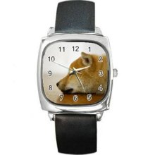 Dog Unisex Silver-Tone Square Metal Watch 37