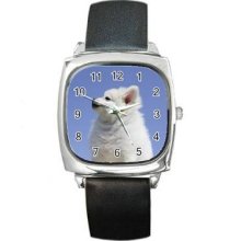 Dog Unisex Silver-Tone Square Metal Watch 23