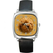 Dog Unisex Silver-Tone Square Metal Watch 48