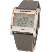 Dunlop DUN-39G02 - Dunlop Digital Men Watch, Grey Details On Dial And Grey Rubber Band.