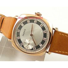 E893,parnis 17 Jewels Movement 44mm Pvd Golden Case Hand Winding Mens 6497