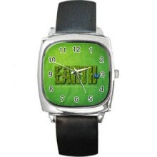 Earth Day Unisex Silver-Tone Square Metal Watch 02