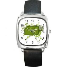 Earth Day Unisex Silver-Tone Square Metal Watch 07